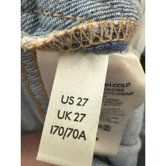 PILCRO Anthropologie The Vintage Straight Jeans Boho Ribbon Stripe Trim - Sz 27 - Picture 5 of 9